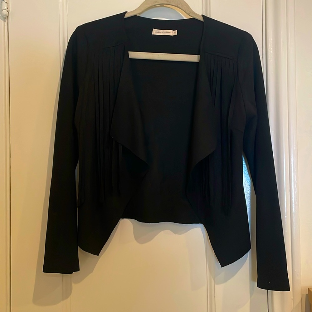 Beautiful Fringe Vegan Suede Leather Jacket XS